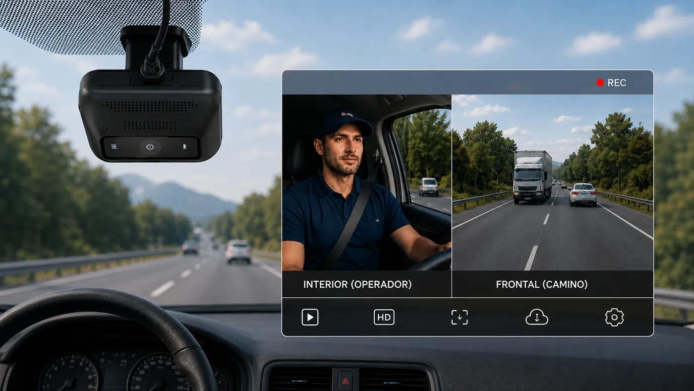 Gypsi Cam: videotelemática con vista interior y frontal del camino